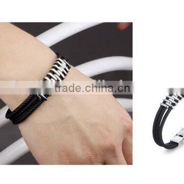 Top Sale Wholesale Genuine Silicone Bracelet Cool Men's Bracelet