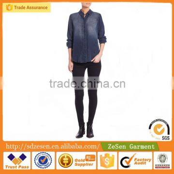 Fashion Colored Wholesale Denim Shirt Latest Shirt Designs For Women                        
                                                Quality Choice