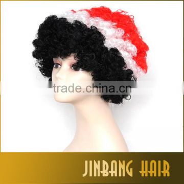 New football fans wigs Black White & Red Sports Fanatic Wig 1piece/lot for wholesales