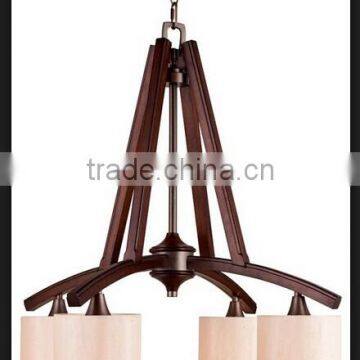 New solid wood chandelier Modern ceiling light fixture 4 shades