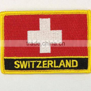 Flag embroidery patch with yellow merrowed border