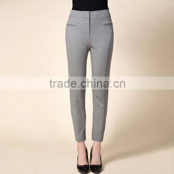 Women's Stretch Pull On Zip Detail Casual Straight Leg Career Pencil Pant Clothes OEM ODM Type Factory Manufacture Guangzhou