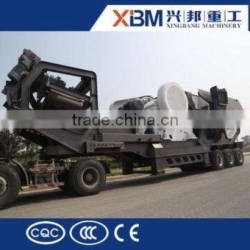 Stone mobile crusher, mobile jaw crushing plant, wheel type jaw crusher