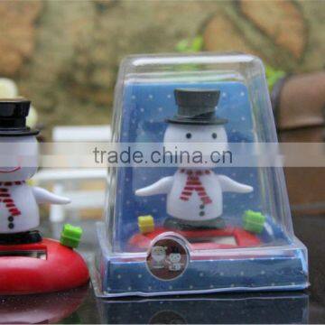 solar mini christmas santa snow man light car decoration light