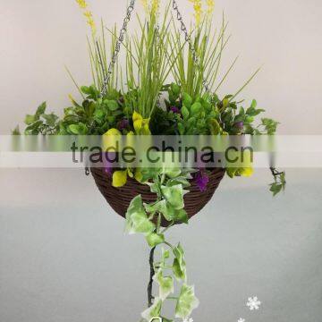 wholesale factory direct sale artificial hanging flower basket with low price wedding decoration