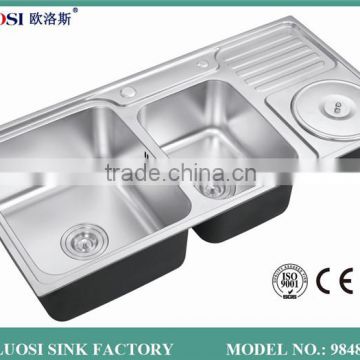 foshan satin finish handmade kitchen sink 9848BL