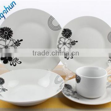 Germany dinner set porcelain,royal porcelain dinner set, porcelain black round plate set