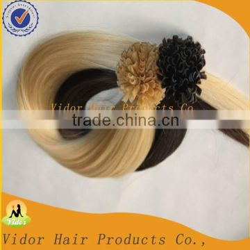 Wholesale Full cuticle hight quality Keratin I tip Hair/U tip hair/Flat tip hair extension