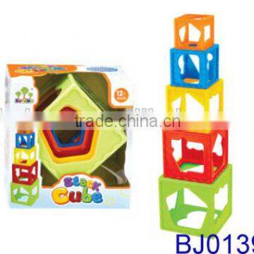 New intelligent toy for kids funny plastic stacking cube