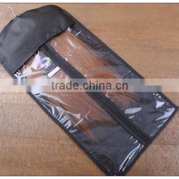 high quality satin hair extensions bags/ hair brazilian hair with hangers