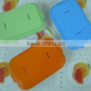 disposable foil airline food trays with colorful lids