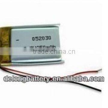 Factory price rechargeable 250mah lipo battery 3.7V 052030 MP3 Player china manufacturer