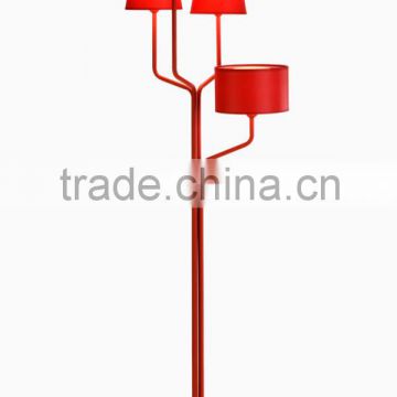 4 small white or red lampshades arc floor lamp