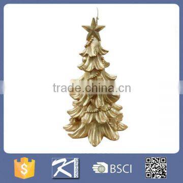 2016 newest design gold paraffin christmas tree candle for sale