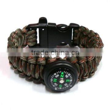 2015 high quality Outdoor sport bracelet ,The rope woven bracelet survival paracord bracelet with compass