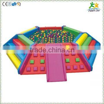 FS-SP-041C customized eco-friendly PVC & EPE & Wood multifunctional hexagonal kids soft ball pool