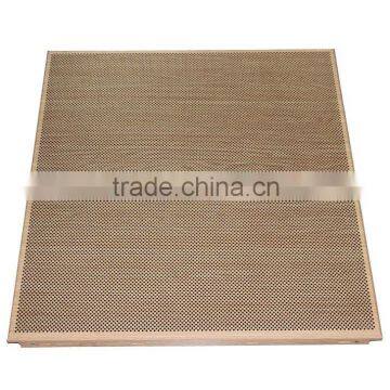 Wood Grain Round Straight Perforations Suspended Aluminum Ceiling Open Frame Ceiling Clip In Ceiling Tile