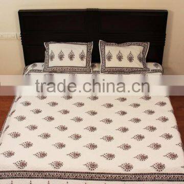 Cotton Hand Block Printed quilts/bedspread/bed sheets/comforter set