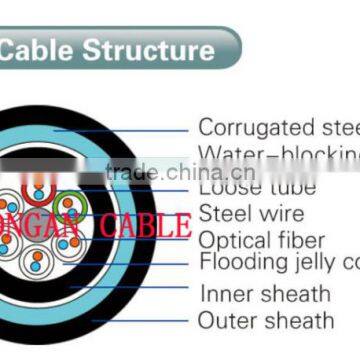 12 core steel tape armored buried or aerial fiber optic cable