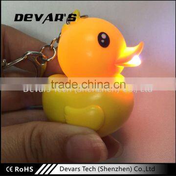Hot sale plush smart yellow and blue duck shaped keychain with lighter