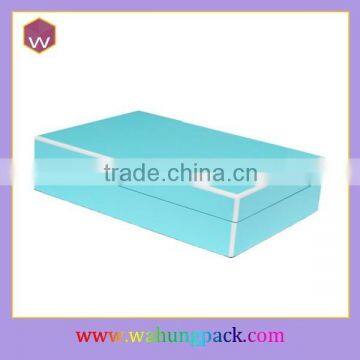 High Light Blue Lacquer Wooden Jewelry Box With Black Velvet photo-2