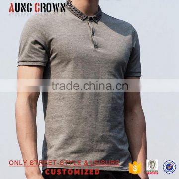 Cheap Men's Plain New Design Polo T-Shirt With Collar Solid Color