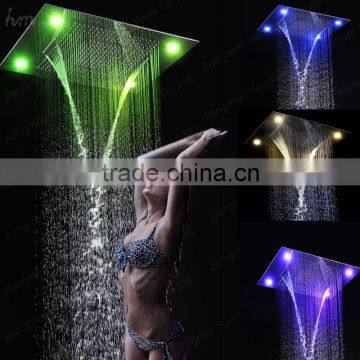 stainless steel bathroom accessories rainfall waterfall water screen shower head remote control shower bath