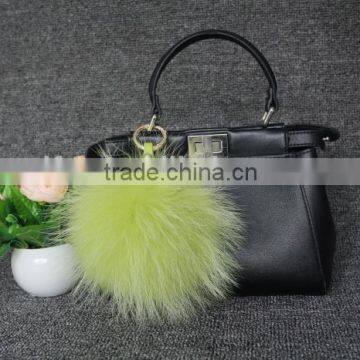 New products fur pom poms keychain 2016 fashion fur keyring / raccoon fur balls / hot sale raccoon ball