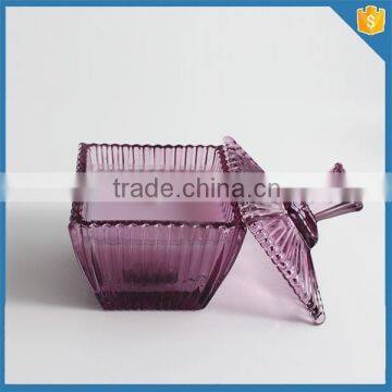 New Stype Votive Purple Ridge Mini Hurricane Glass Candle Jar photo-4