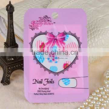 children heart design 3D nail art stencil sticker