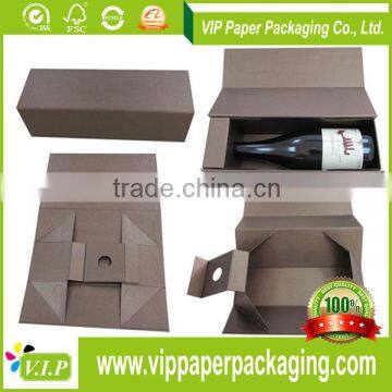 Luxury Flat packed Magnetic Foldable Wine Box, Box packaging for Christmas New year gift