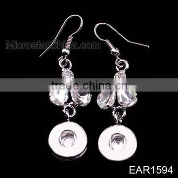 12mm Popular button rhinestone drop earring