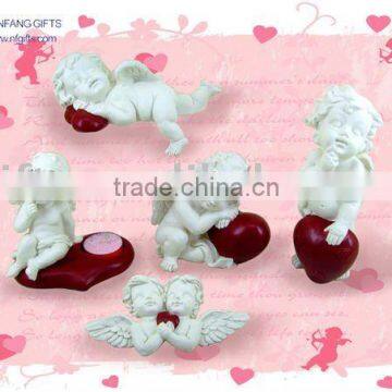 Polyresin Angel tealight holder, polyresin cherub, polyresin valentine heart