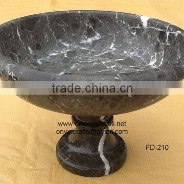 Black Zebra Marble Fruit Dish