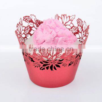 Laser cut cupcake wrapper with beautiful designs in hot sell