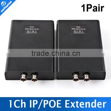 1CH NETWORK Coaxial POE Extender IP Camera Netcom Signal Transmission Amplifier a Cable Extend 2500 Meters,Max 600M Date+Power