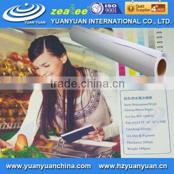 WP-180GN,0.914m Width High Glossy Cast Photo Paper For Pigment