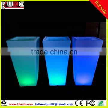 Waterproof PE Plastic Decorative Tall Ladder Flower Pots With LED Light up photo-2