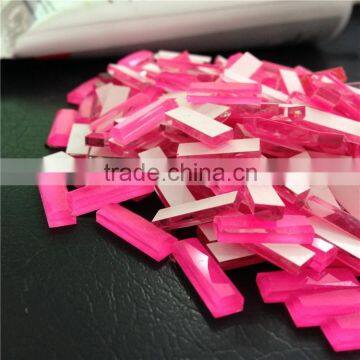 New Arrival Beautiful Honey Rose Color Rectangle Shape Glass Cut Decorative Stone photo-2