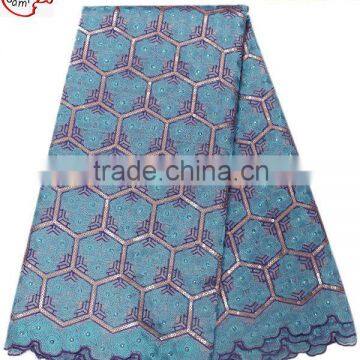 CL7534-1-lilacturquoise Africa style Organza lace with sequins lace fabric organza lace fabric