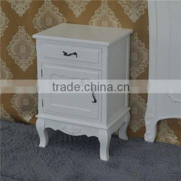 Shabby Chic Pair of Bedside Tables Chests Drawers Art Deco White Rustic Paint photo-2