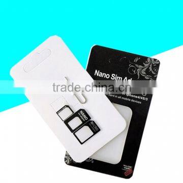 4 in 1 Sim Card Adapter Nano Micro Standard NanoSim MicroSim For iPhone 4S 4 5S 5 6 6S 6Plus For Samsung HTC Xiaomi