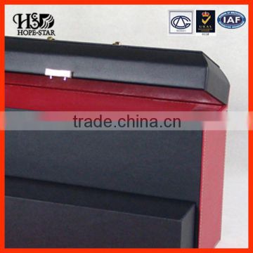 High Quality Top Sale Black Printing leather wine box with accessory