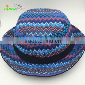 Wave pattern fabric custom bucket hat fisherman hat