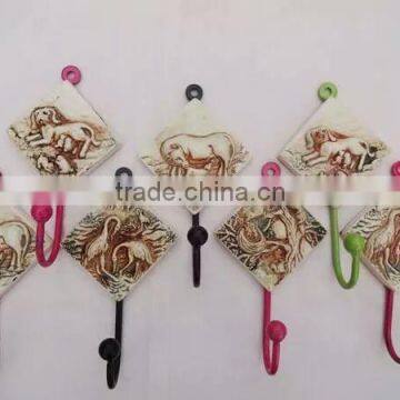 metal hooks with ceramic knob | ceramic tile hooks