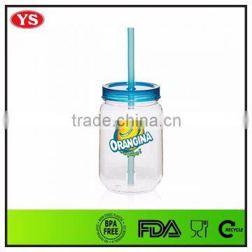 25 oz Single Wall Plastic Acrylic Jars With Straw and Lid photo-4