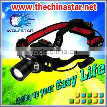 CREE Q5 6 red led flashling 3aaa led headlamp