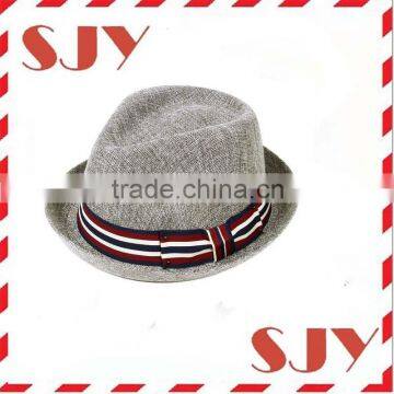 Women Men Summer Double Colors String Short Brim Straw Fedora Hat photo-6