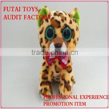 Big Eyes Plush Cat Soft Cat With Red Ribbon photo-2