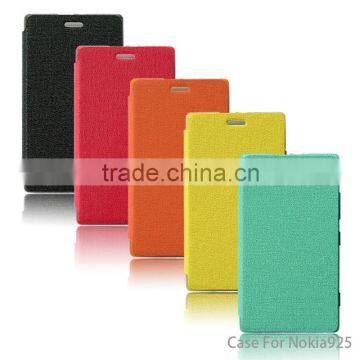 Newest product flip leather case for Nokia 925